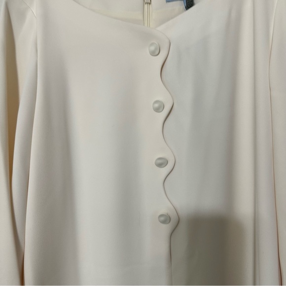 NWT ANTONIO MELANI x Elizabeth Damrich Swan Crepe Button Front Long Dress - Picture 9 of 15